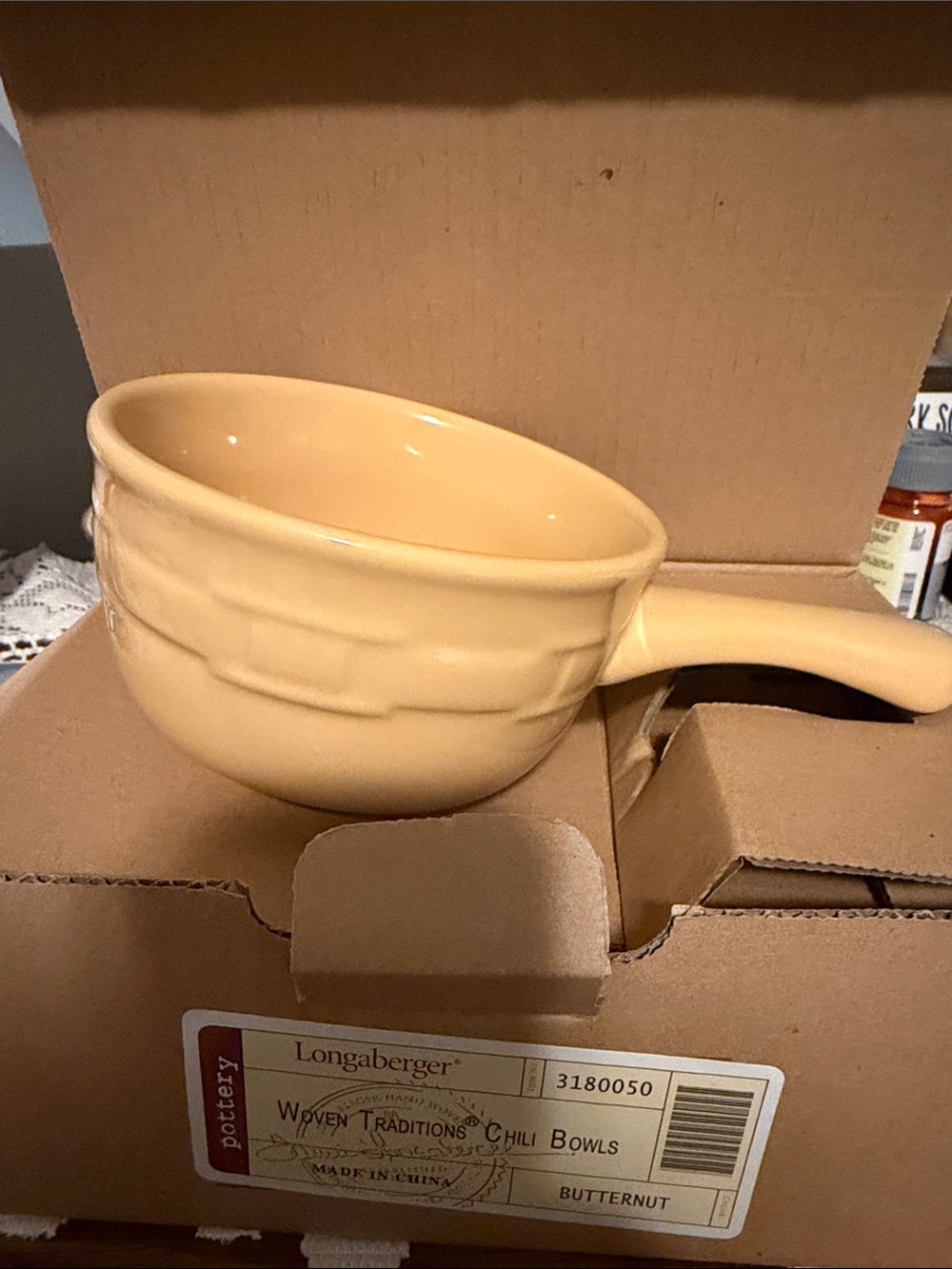 Longaberger Chili Bowl Butternut Set of 2